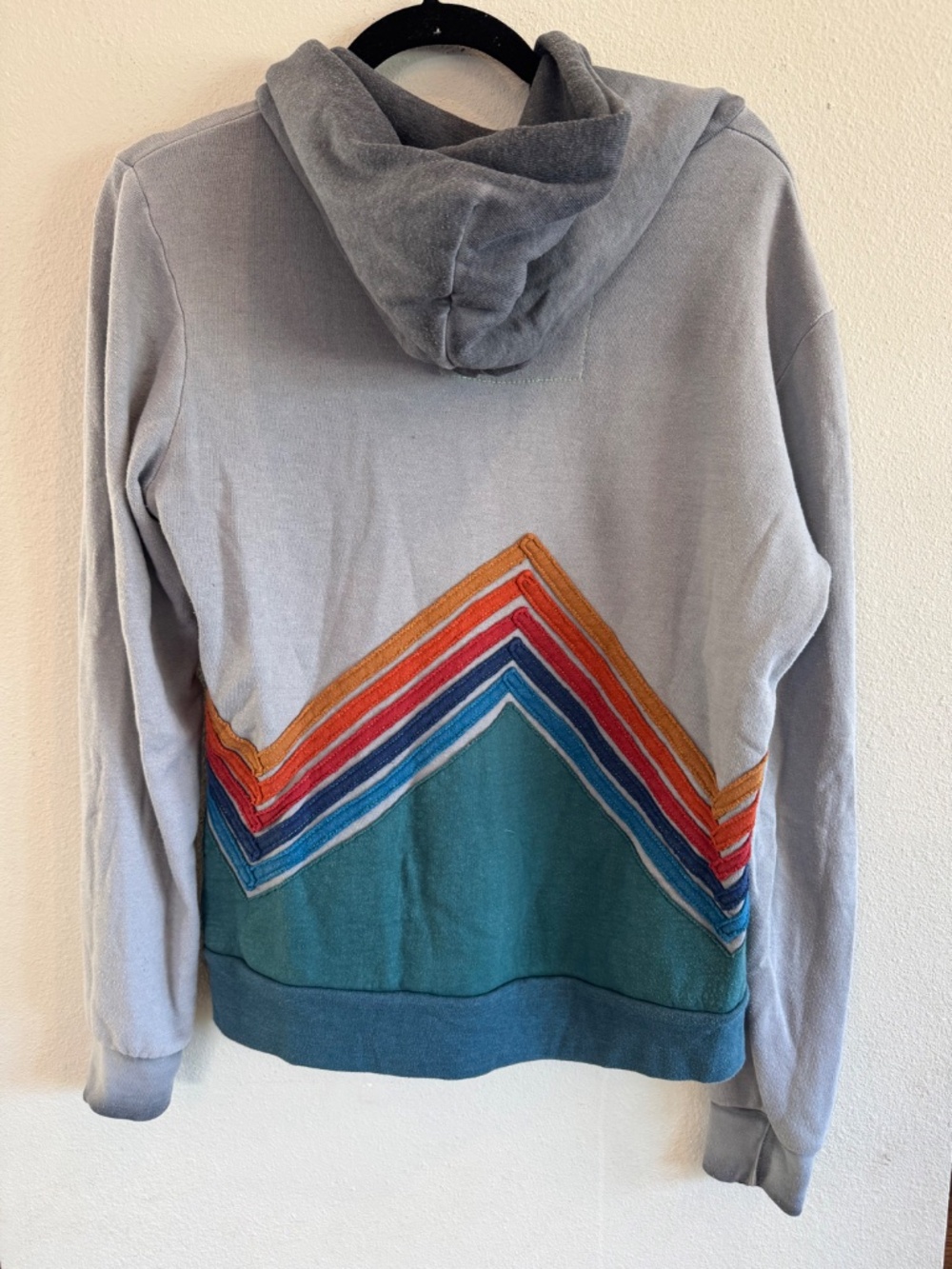 Aviator Nation Vintage Chevron Zip Hoodie Gray Medium - Picture 3 of 6